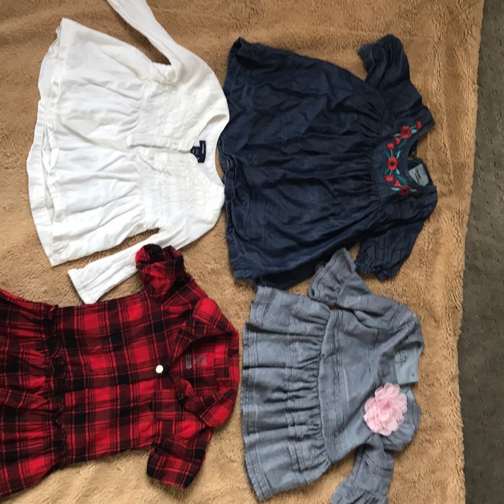 4 different size 12 toddler tops and dresses